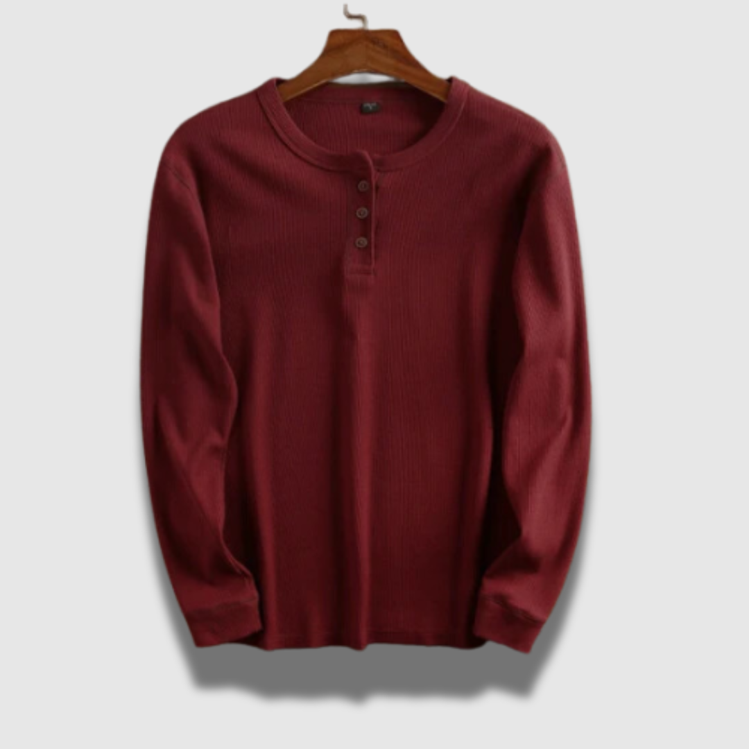 Camicia Henley Uomo Traspirante Manica Lunga