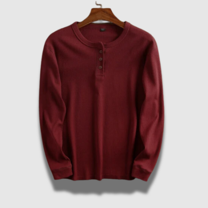 Camicia Henley Uomo Traspirante Manica Lunga