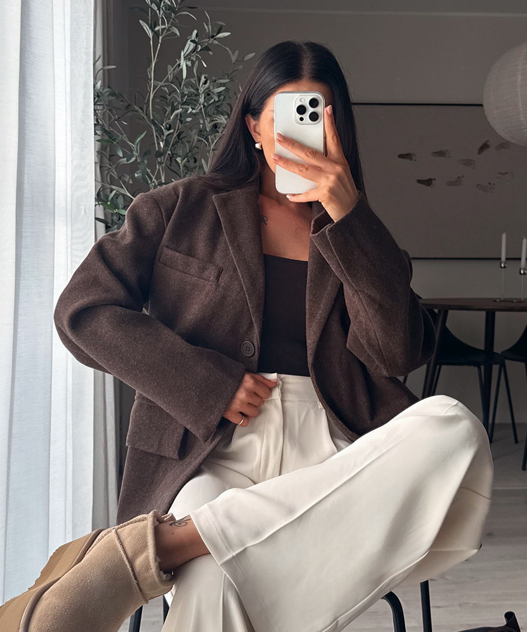 Wollfilz Look Blazer Sara Dunkelbraun Ladypolitan ♡