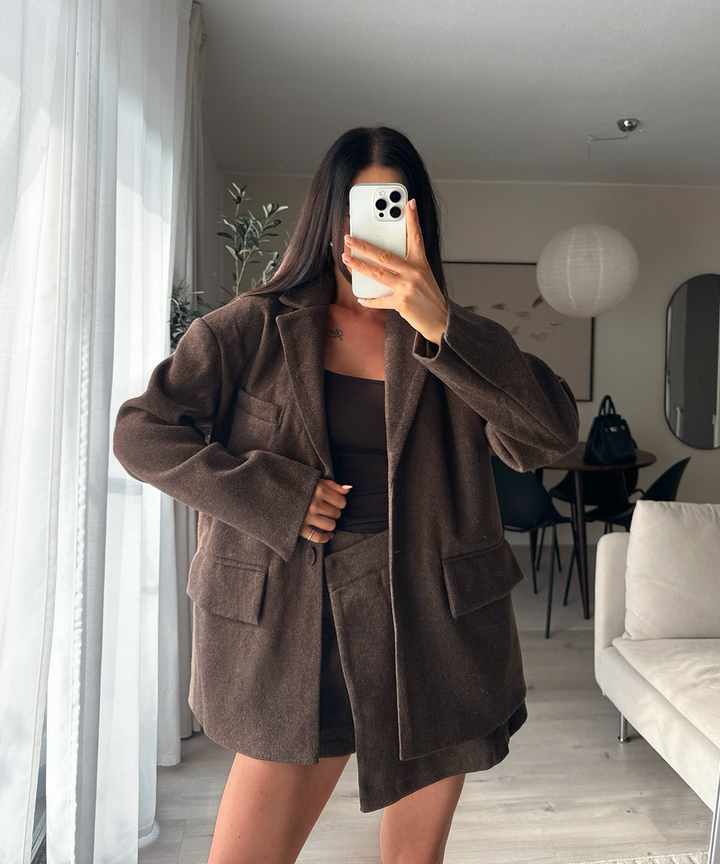 Wollfilz Look Blazer Sara Dunkelbraun Ladypolitan ♡