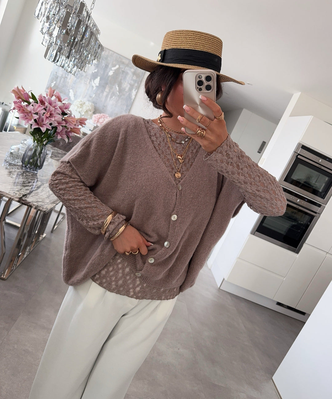 Spitzen Oberteil Rita Taupe Ladypolitan ♡