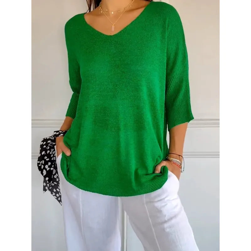 Damen Stricktop mit V-Ausschnitt