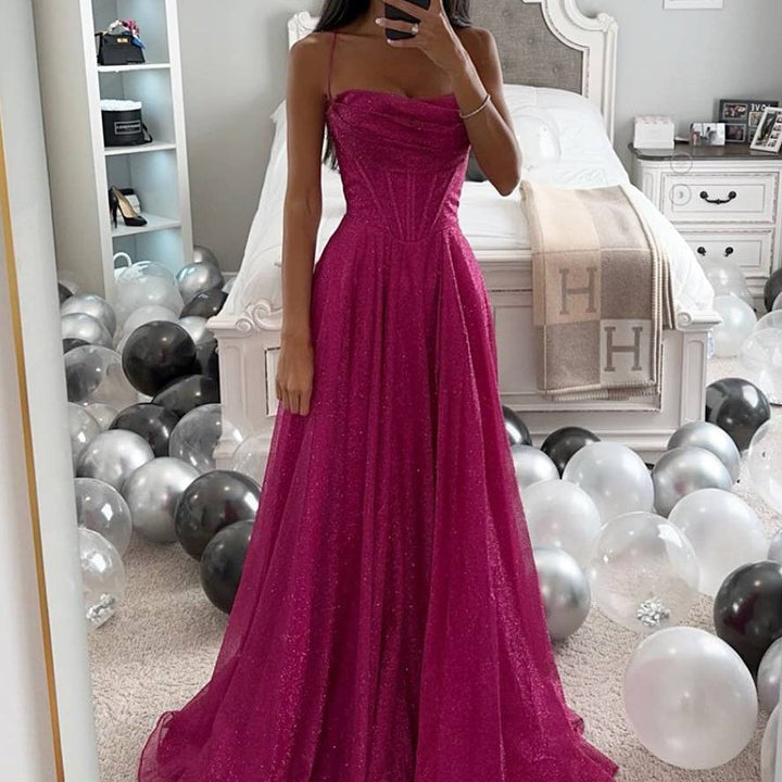 Damen-Abendkleid maxi spaghettiträger