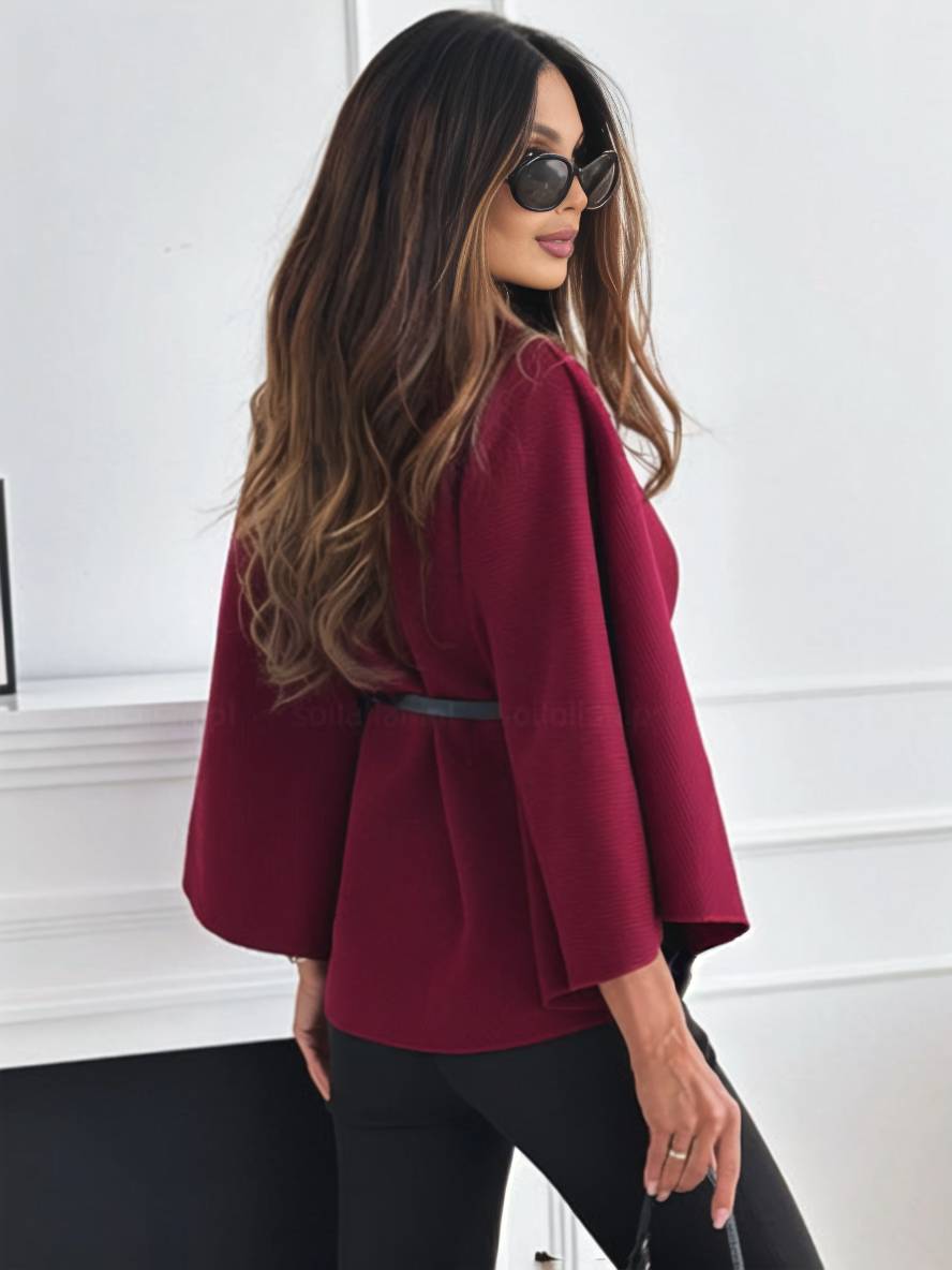 Damen Poncho Jacke | Gürtel