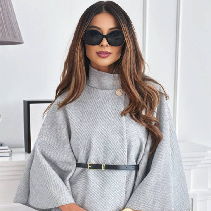 Damen Poncho Jacke | Gürtel