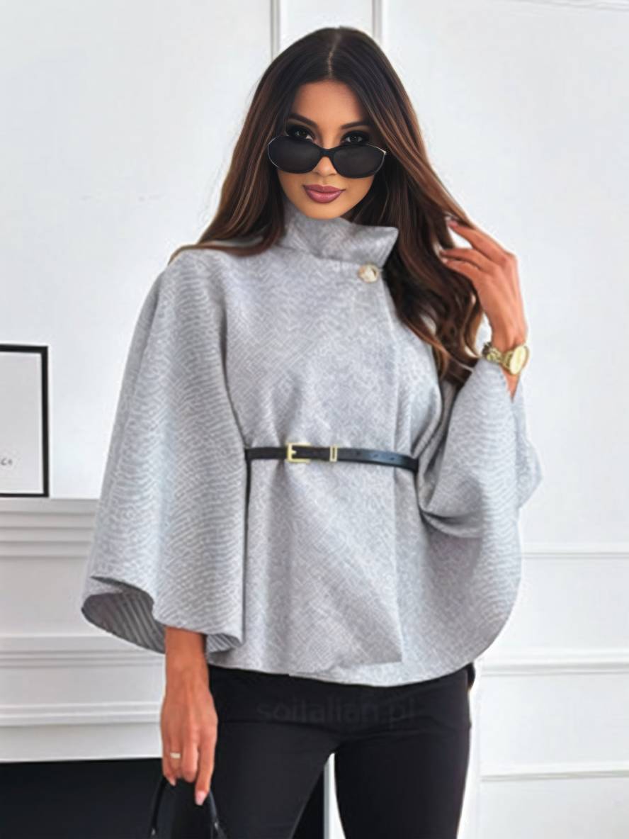 Damen Poncho Jacke | Gürtel
