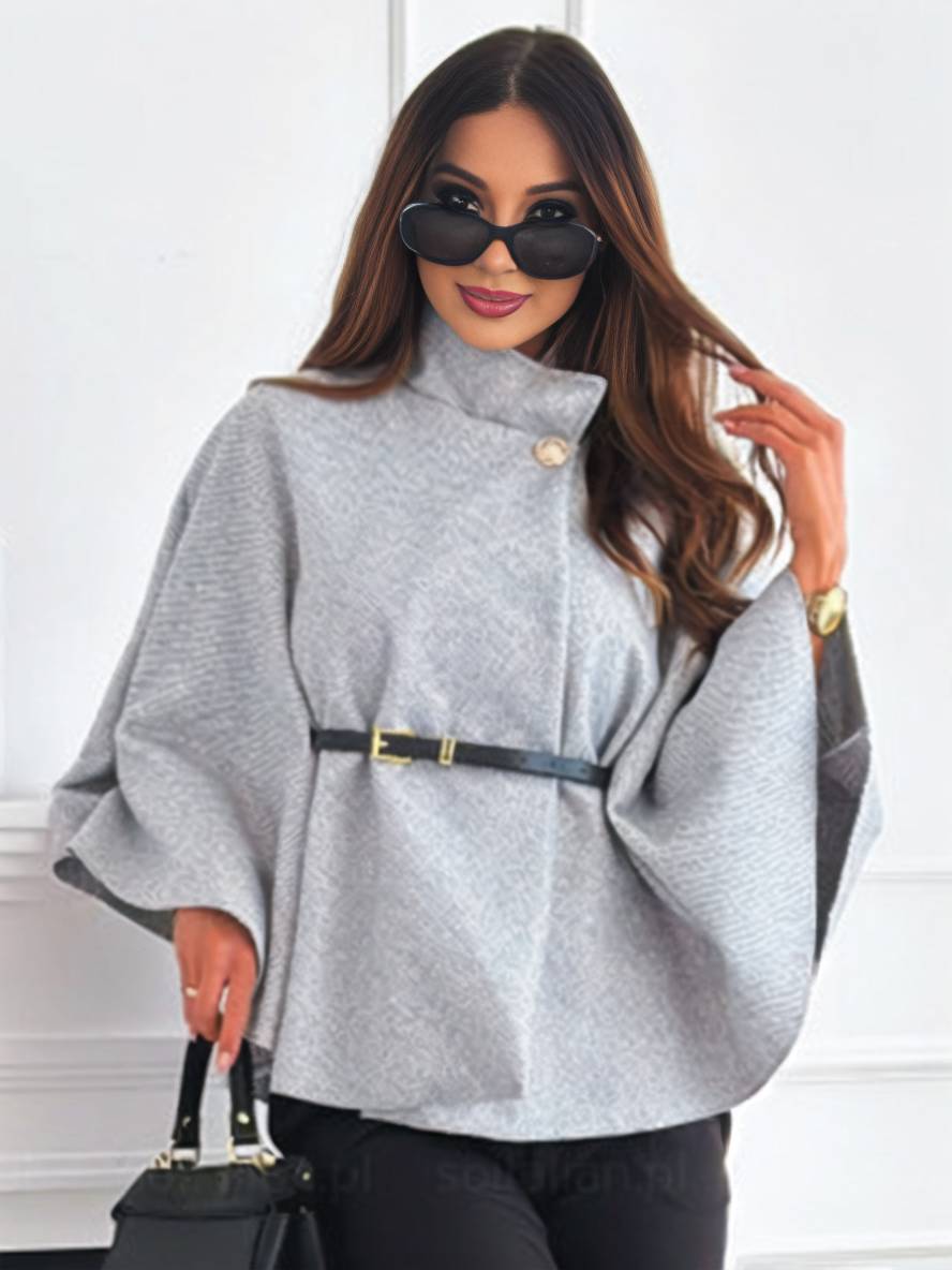Damen Poncho Jacke | Gürtel