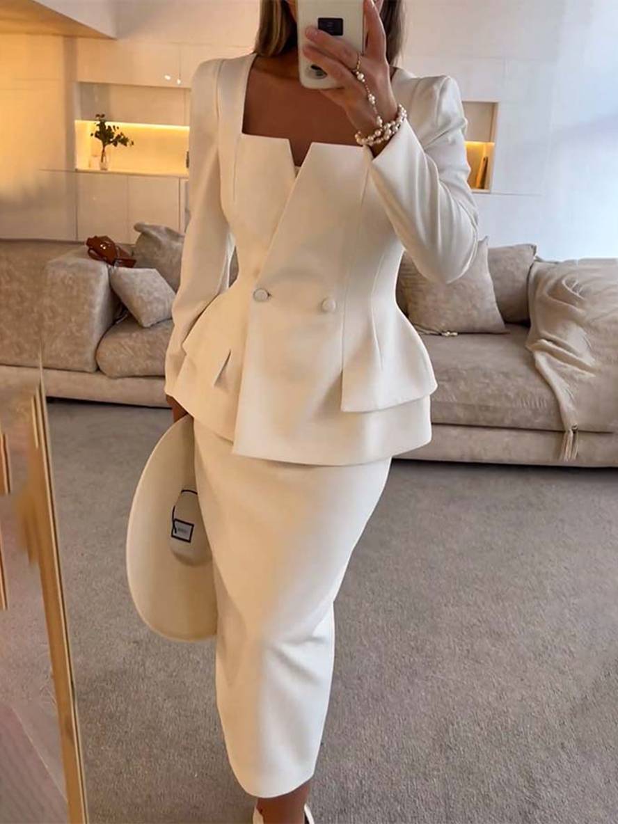 Zweiteiliges Blazer-Rock-Set für Damen