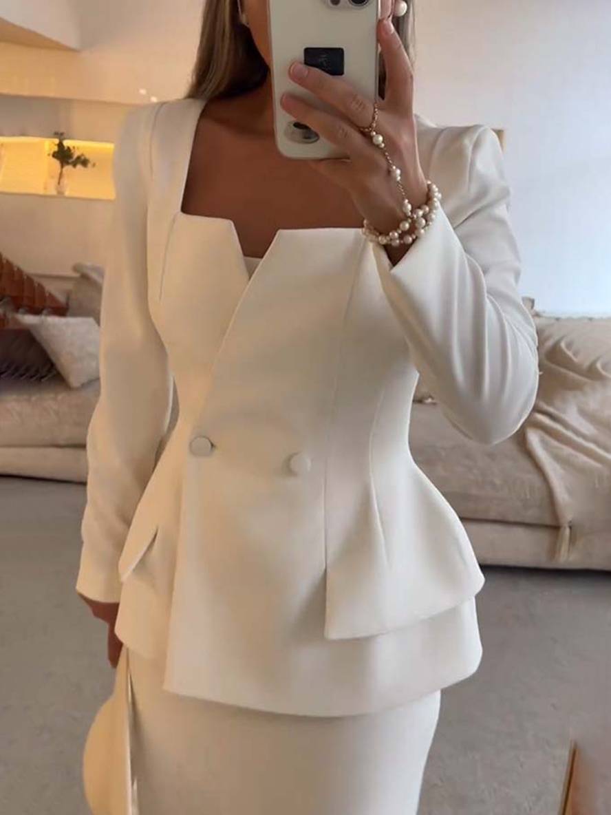 Zweiteiliges Blazer-Rock-Set für Damen
