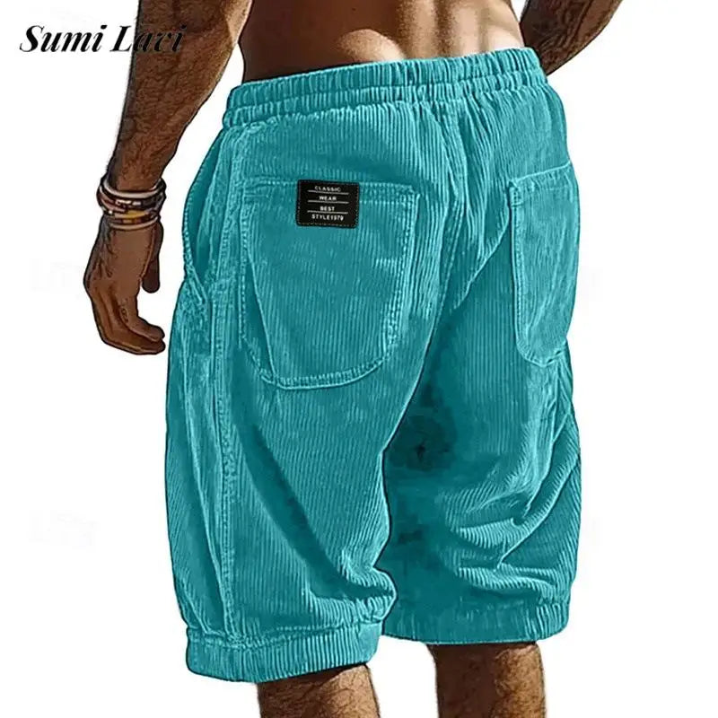 Caden | Bequeme, Einfarbige &amp; Vintage Herren Cord Shorts 0