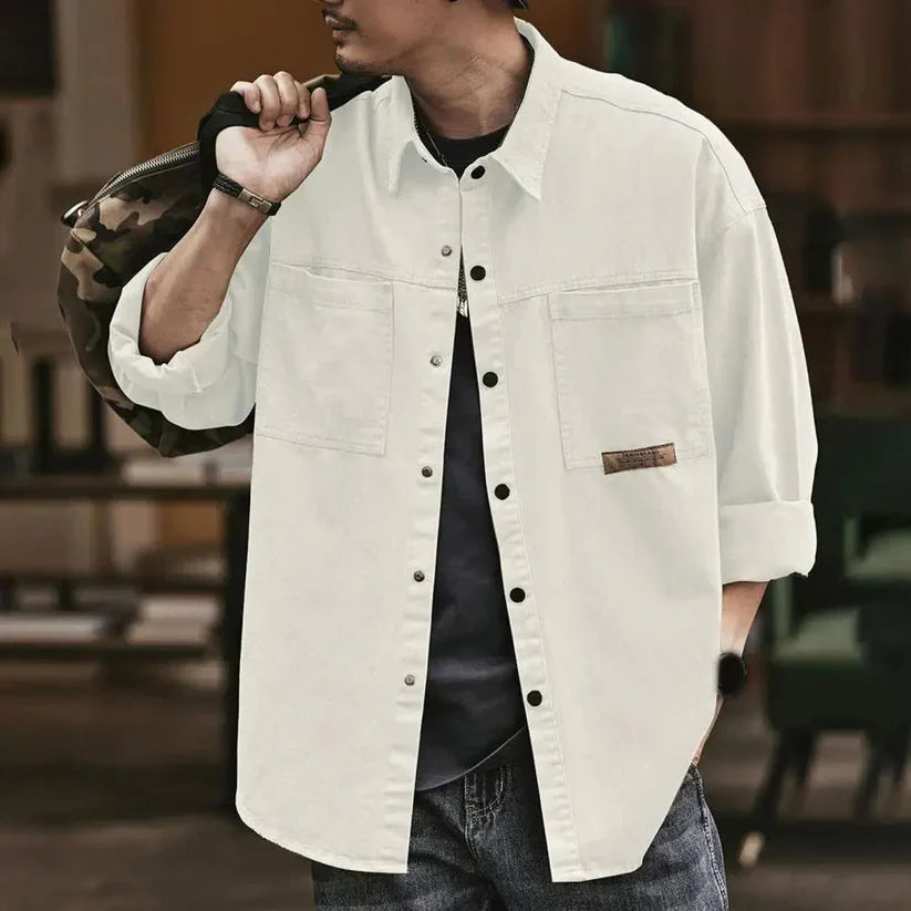 Camicia Casual Oversize in Stile Vintage