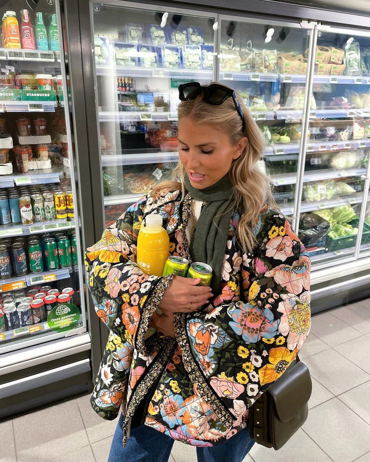 Capri - Gefütterte Damenjacke mit Blumenmuster