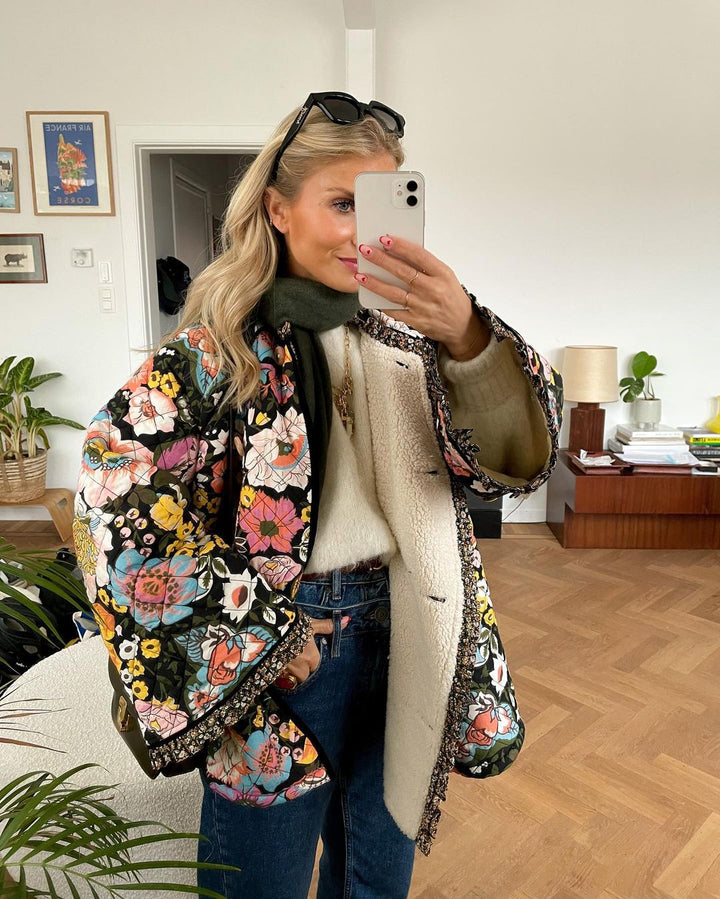 Capri - Gefütterte Damenjacke mit Blumenmuster