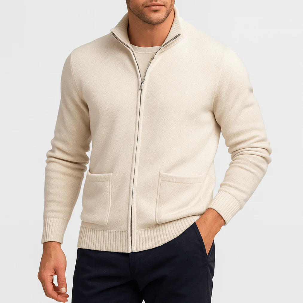 Cardigan Herren | Stehkragen & Reißverschluss-Komfort
