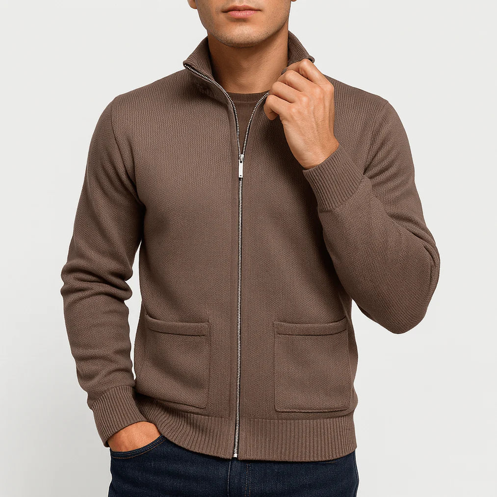 Cardigan Herren | Stehkragen & Reißverschluss-Komfort