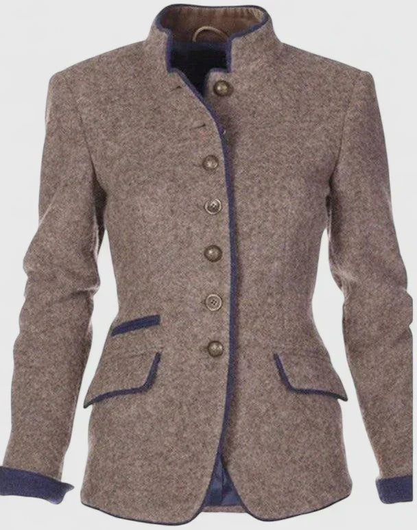 Cardigan Damen mit Stehkragen und Knopfleiste