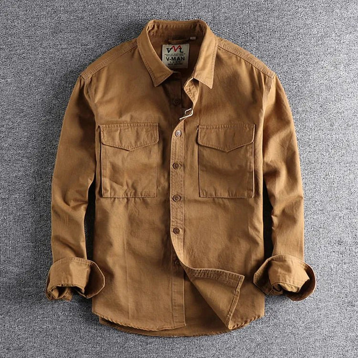 Cargo Hemd Langarm Herren | Utility-Look & Griffbereite Taschen