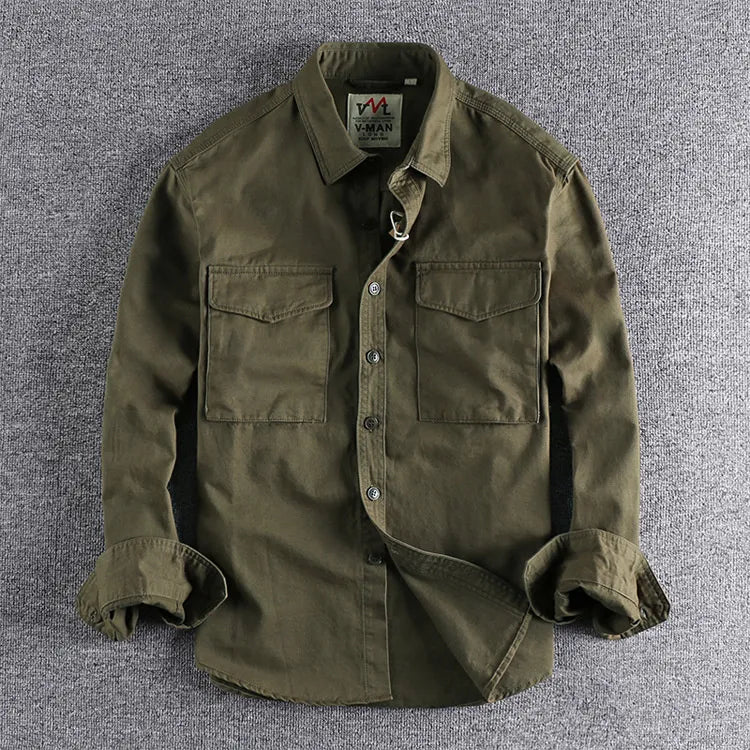 Cargo Hemd Langarm Herren | Utility-Look & Griffbereite Taschen
