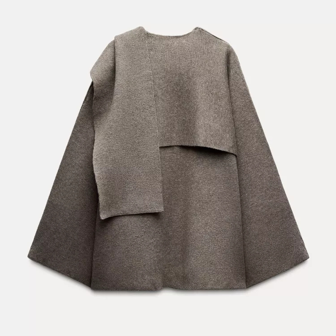 Elena | Eleganter Cape-Mantel mit asymmetrischem Design