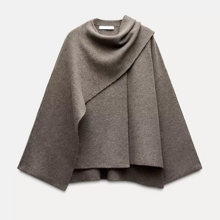Elena | Eleganter Cape-Mantel mit asymmetrischem Design