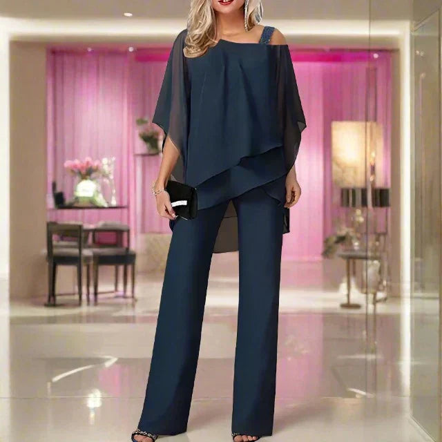 Eleganter Chiffon Zweiteiler für Abende