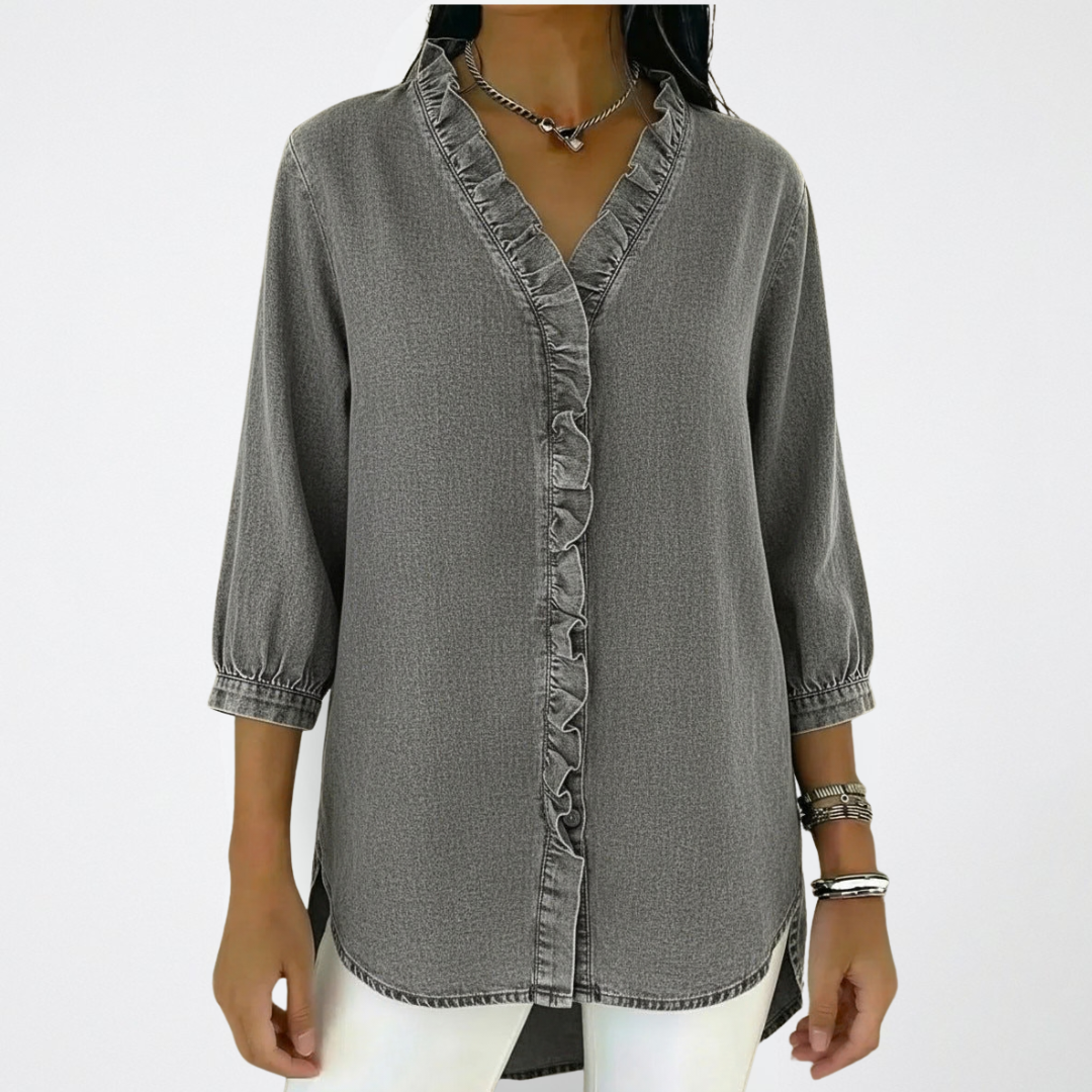 Celia | Elegante Damenbluse mit Rüschen-Details – Bequem & Vielseitig für Festliche Anlässe 2