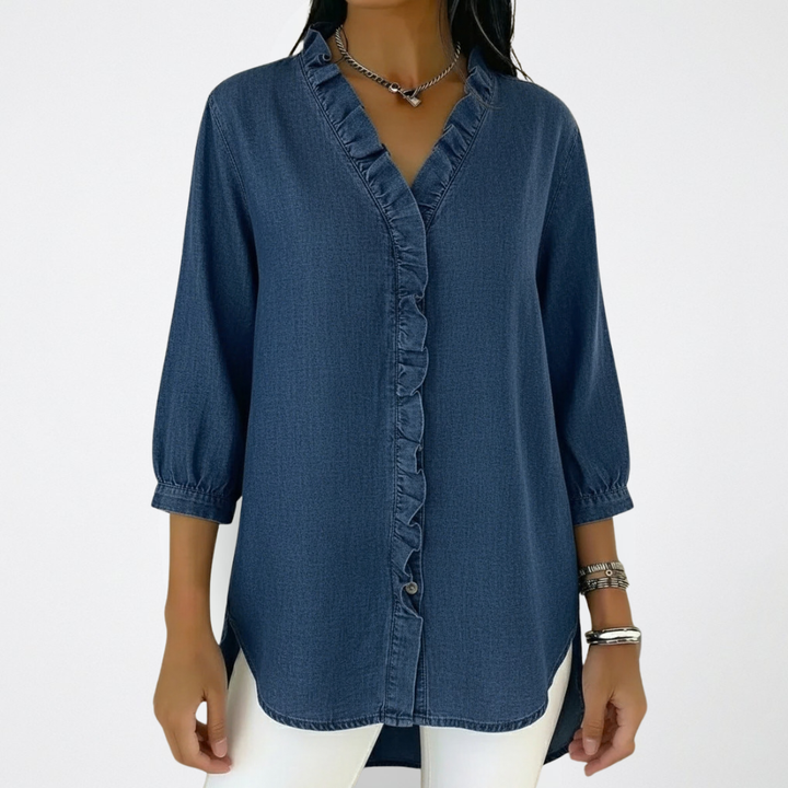 Celia | Elegante Damenbluse mit Rüschen-Details – Bequem & Vielseitig für Festliche Anlässe 4