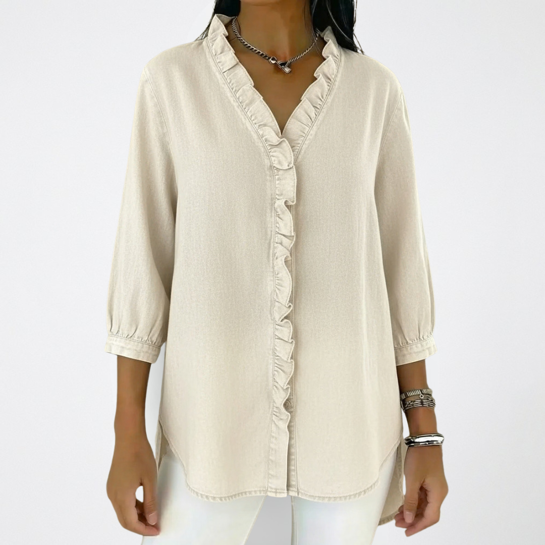 Celia | Elegante Damenbluse mit Rüschen-Details – Bequem & Vielseitig für Festliche Anlässe 8