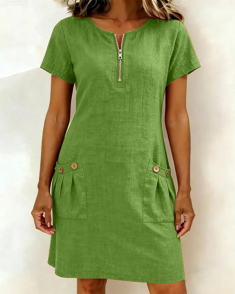 Celia | Elegantes A-Linien Damenkleid mit Reißverschluss – Stilvolles Etuikleid für den Sommer 3