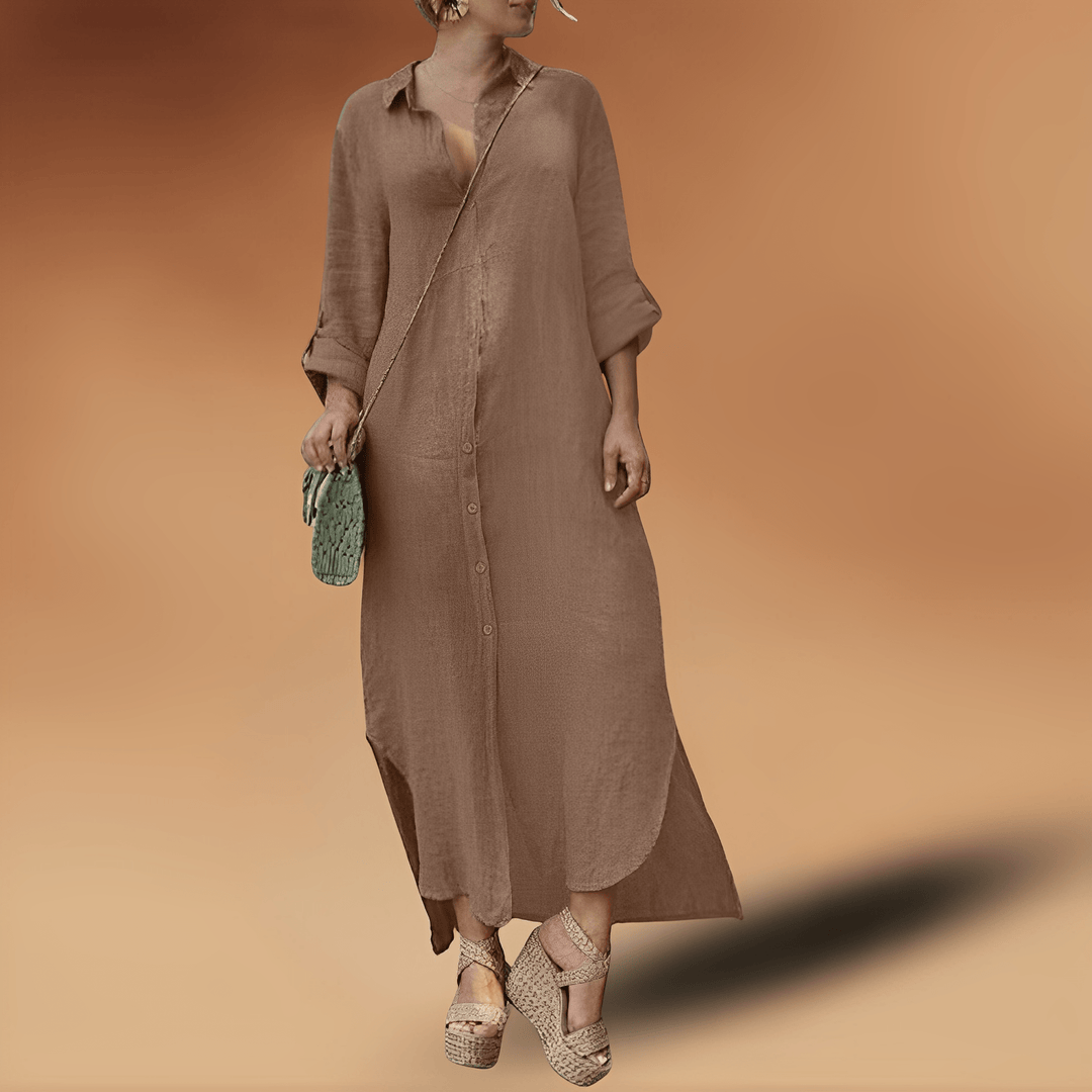 Damen Leinenkleid lang