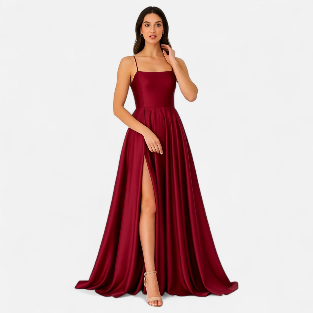Greta | Damen Hochzeitsgast Kleid Schlitz Maxikleid