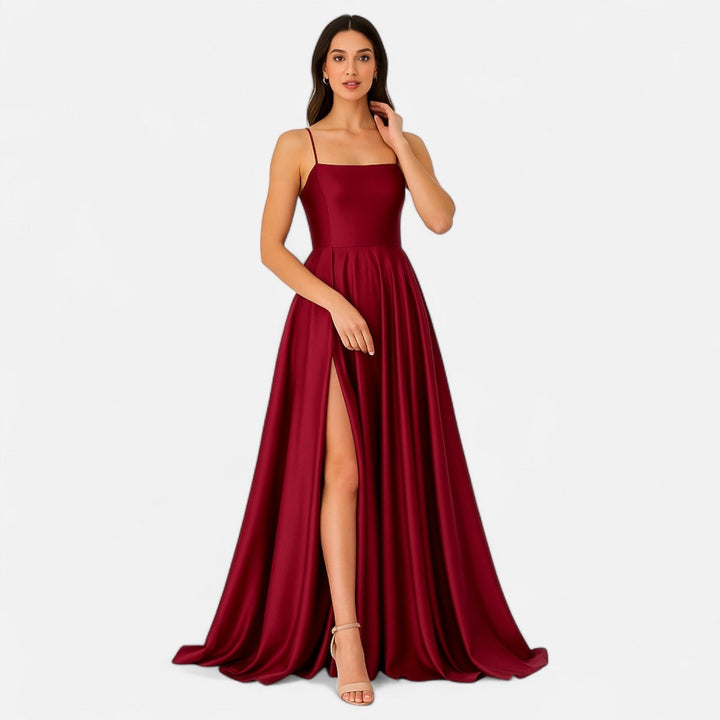 Greta | Damen Hochzeitsgast Kleid Schlitz Maxikleid