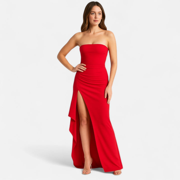 Strapless-Abendkleid für Damen mit Schlitz