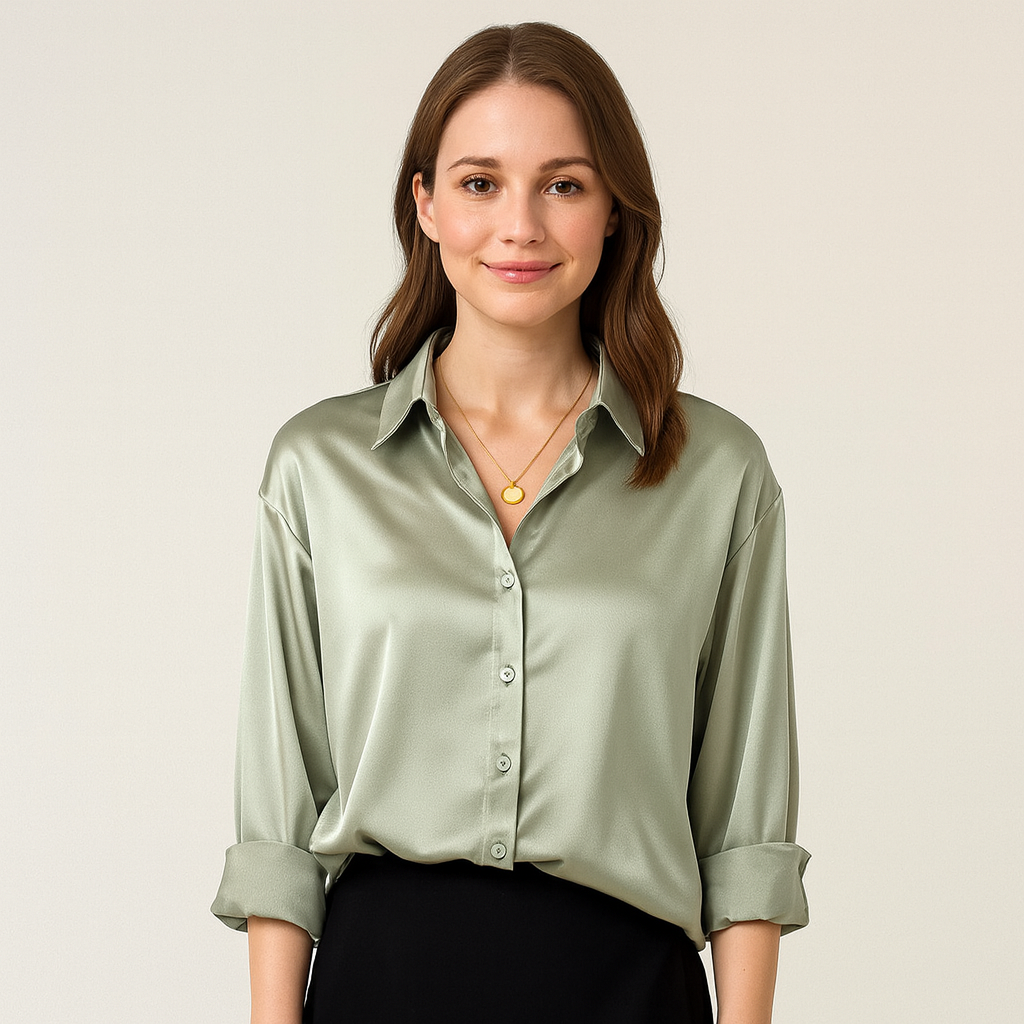 Damen Vintage Seidenbluse klassisch