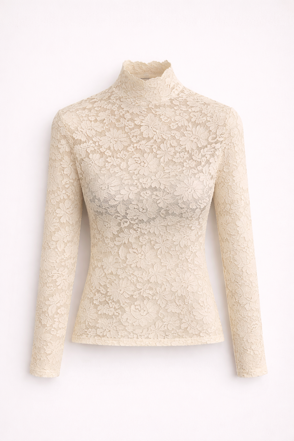 Hannah – Women’s Elegant Lace Top with High Neck – Floral Lace Blouse - Image 7