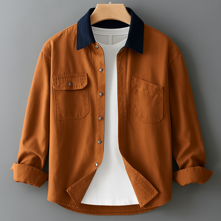 Langarm Bluse Hemd | Klassischer Kragen mit Knopfleiste
