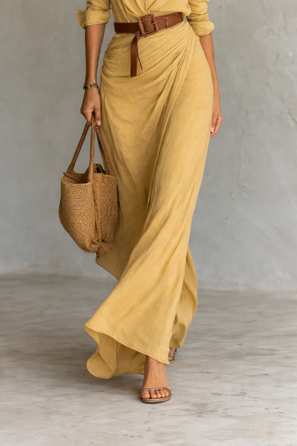 Marika – Fließendes Damen-Maxikleid mit Wickeldetail