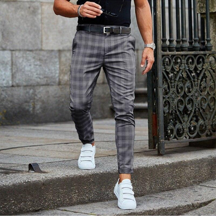 Chinohose Herren | Kariertes Design & schlanke Silhouette