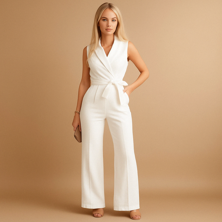 Wickel-Jumpsuit für Damen mit langen Ärmeln