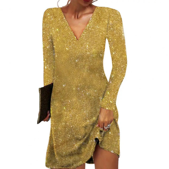 Jessica | Damen Elegantes Wickelkleid mit V-Ausschnitt