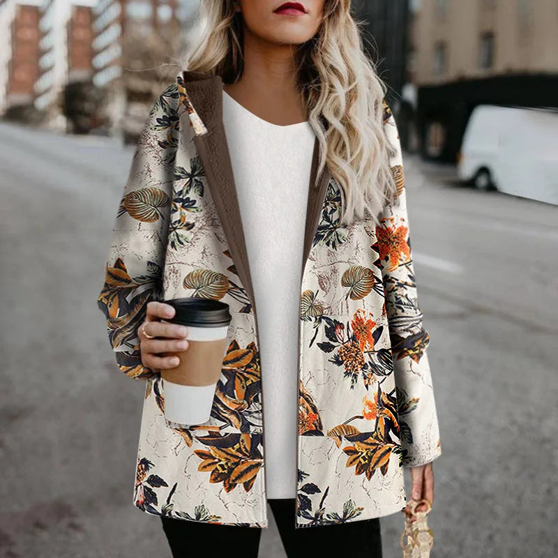 Clara - Winterweste mit Blumendruck