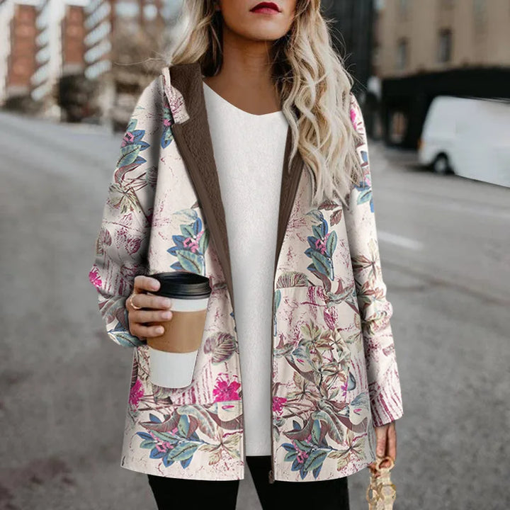Clara - Winterweste mit Blumendruck