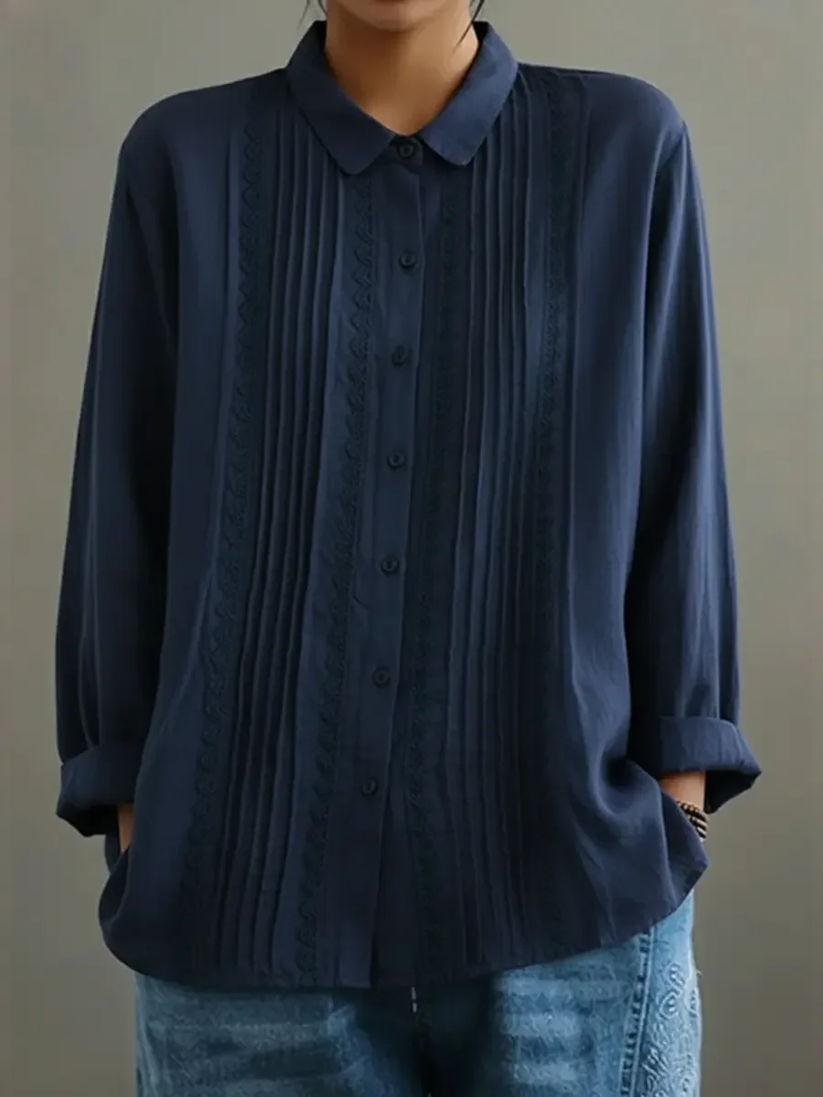 Clara | Elegante Plissierte Weiße Bluse Damen mit Spitzenbesatz für Festliche Anlässe 3
