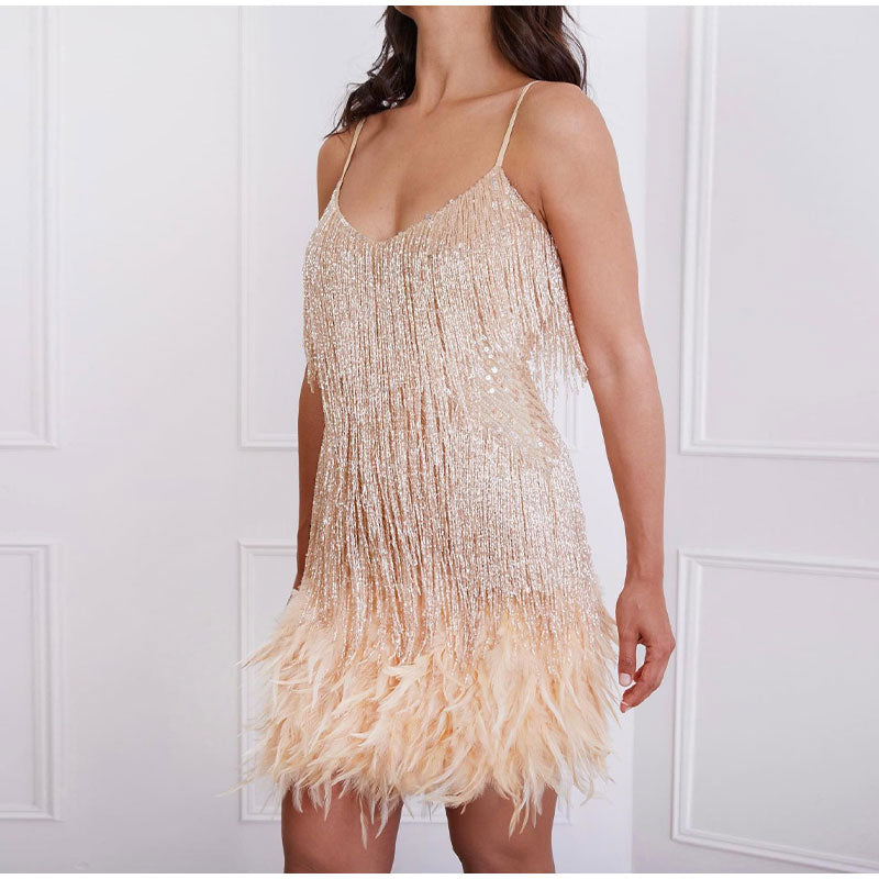 Cocktailkleid Damen | Dynamischer Fransen-Look & figurbetonte Passform