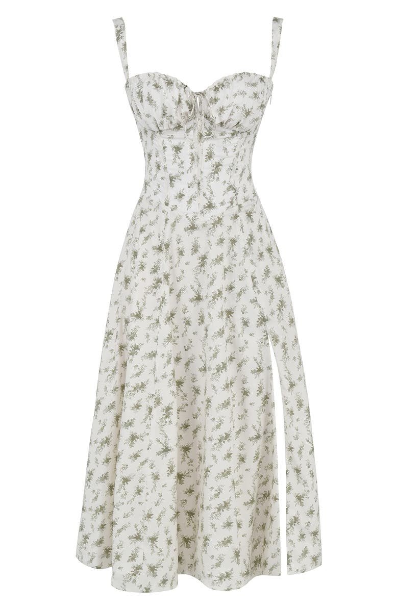 Lydia | Damen Korsett-Midikleid mit fließendem Rock