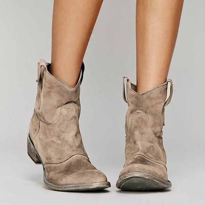 Cowboy Stiefeletten Damen Wildlederoptik