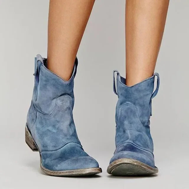 Cowboy Stiefeletten Damen Wildlederoptik