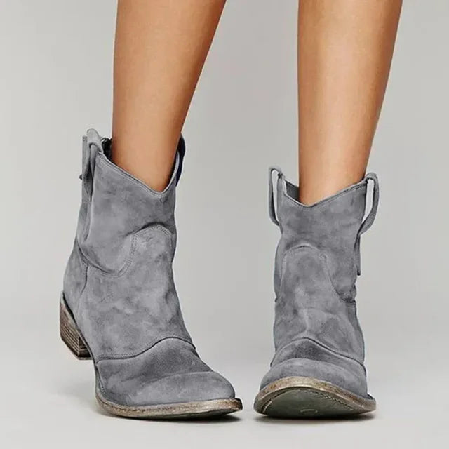 Cowboy Stiefeletten Damen Wildlederoptik