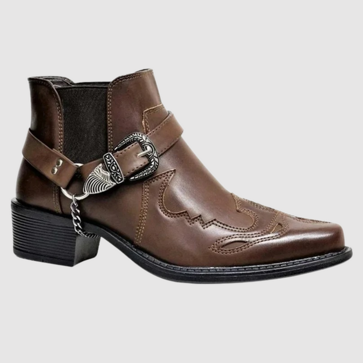 Cowboystiefel Herren | Kettenschnalle & Schneller Reißverschluss