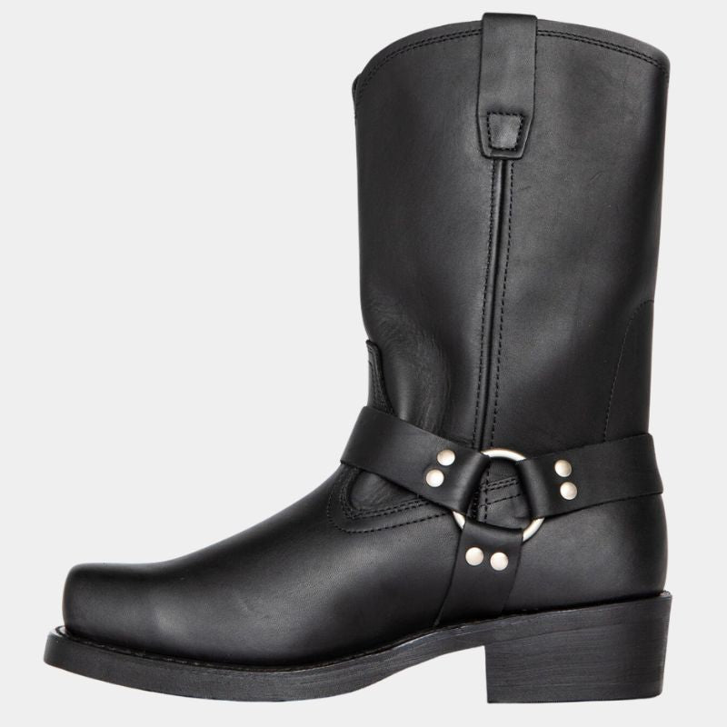 Cowboystiefel mit Riemen und Blockabsatz